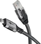 GOOBAY Ethernet-Kabel CAT6 USB-C 3.1 auf RJ45, 1m, schwarz/silber