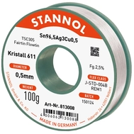 STANNOL L&ouml;tzinn Kristall 611, TSC305, Sn96,5Ag3,0Cu0,5, Fairtin Flowtin, 0,5...