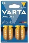 VARTA Batterie Alkaline, Mignon, AA, LR06, 1.5V, Longlife, 4 St&uuml;ck