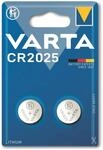 VARTA Knopfzelle Lithium, CR2025, 3V 2 St&uuml;ck