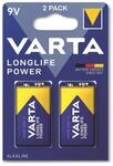 VARTA 9V Block-Batterie LONGLIFE POWER, 2 St&uuml;ck