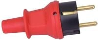 KOPP Schutzkontakt-Stecker 173012004, gro&szlig;, mit Knickschutz, rot