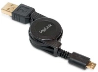LOGILINK USB 2.0 Kabel USB-A/Micro-USB, 0,75 m, Aufrollautomatik