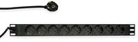 LOGILINK Steckdosenleiste 19", 9-fach, Schutzkontaktstecker, schwarz