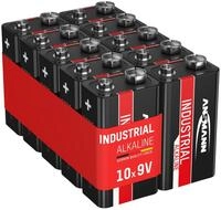 ANSMANN 9V-Blockbatterie, INDUSTRIAL, Alkaline, 10 St&uuml;ck