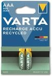 VARTA Akku NiMH, Micro, AAA, HR03, 1.2V/800mAh, Accu Recycled, Pre-charged, 2er Pack