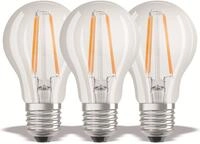 OSRAM LED-Lampe BASE CLASSIC A60, E27, EEK: E, 6,5 W, 806 lm, 4000 K, 3 St&uuml;ck