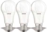 OSRAM LED-Lampe BASE C60, E27, EEK: F, 14W, 1521 lm, 2700 K, 3 St&uuml;ck
