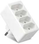AS SCHWABE Euro-Vierfach-Stecker, wei&szlig;