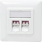 LOGILINK LWL-Anschlussdose NK4024, 2 LC-Duplex Adapter, Unterputz, wei&szlig;