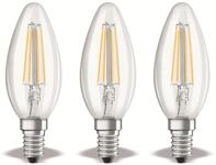 OSRAM LED-Lampe BASE CLASSIC, B40, E14, EEK: E, 4 W, 470 lm, 4000 K, 3 St&uuml;ck