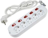 CHILITEC Steckdosenleiste, 5-fach, Einzelschaltung, 1,5 m Zuleitung, wei&szlig;