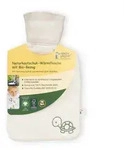 Gr&uuml;nspecht Naturkautschuk-W&auml;rmflasche mit Bio-Bezug klein
