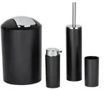 WENKO Calvo Bad-Accessoire-Set Kunststoff 4-teilig, Chrom-Details 24078800 , 1 Set,