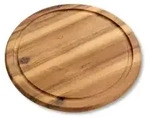 Kesper Holz Schneidebrett mit Saftrille f&uuml;r Fleisch 21442-71 , Ma&szlig;e: &Oslash; 25 cm,
