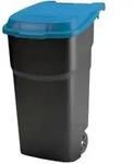 Rotho ATLAS M&uuml;lltonne, 100 Liter 4510106645 , Farbe: schwarz / royalblau
