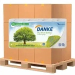 Danke Toilettenpapier naturwei&szlig;, 3-lagig 10630 , 1 Palette = 154 Packungen &agrave; 8 x