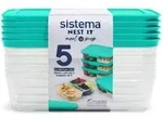 Sistema Lunchbox Meal Prep, 5-teilig 59175 , 1 Set = 5 x 1,9 Liter - Dosen, 3...