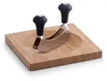 Zeller Bamboo Kr&auml;uterbrett mit Wiegemesser, 20 x 20 cm 25295 , Material:...