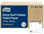 Tork Einzelblatt Toilettenpapier T3 Premium, 2-lagig, wei&szlig; 114276 , 1 Paket = 30