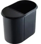 helit Papierkorb Duo-System "the double", 20 + 9 Liter Farbe: schwarz