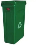 Rubbermaid Abfalleimer Slim Jim&reg;, 87 Liter Farbe: gr&uuml;n mit Recycling-Logo