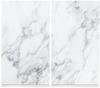 Zeller Marmor Herdabdeck-/Schneideplatten-Set, 2-teilig 26312 , Farbe: weiß