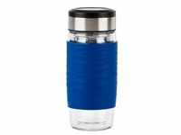 EMSA Tea Mug Glas Teebecher, 0,4 Liter N2080500 , Farbe: blau