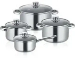 Berndes Kochtopfset 4-teilig, Edelstahl, Glasdeckel 059030 , 1 Set = 3 T&ouml;pfe, 1