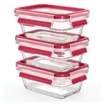EMSA Clip & Close Frischhaltedosen Glas, 3-teiliges Set N1051100 , Set besteht aus: 3