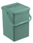 Rotho BIO Komposteimer mit Aktivkohle, 9 Liter 1779905092 , Farbe: mistletoe green