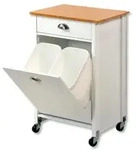 Kesper K&uuml;chenwagen mit M&uuml;lleimer, auf Rollen, mit Schublade 2552613 , Farbe: wei&szlig;,