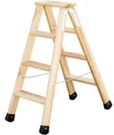 G&uuml;nzburger Steigtechnik Stufen-Stehleiter beidseitig begehbar Holz 2 x 4 Stufen -
