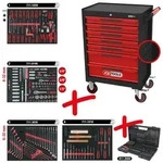 KS TOOLS ECOline SCHWARZ/ROT Werkstattwagen mit 7 Schubladen und 515
