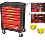 KS TOOLS ECOline Werkstattwagen mit 42 isolierten Werkzeugen f&uuml;r Hybrid- und