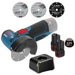 Bosch Akku-Winkelschleifer GWS 12V-76 &Oslash; 76 mm / 2x 2,0 Ah Akku + Ladeger&auml;t
