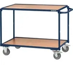 Tischwagen 2 Ladefl&auml;chen L850xB500mm saphirblau Trgf.300kg B&uuml;gel...