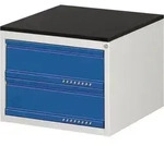 Schubladenschrank BK 650 H460xB580xT650mm lichtgrau/blau 2Schubl.Einfach.TECWERK