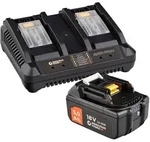 WS24 Akku Starter-Set 18 V / 1x 5,0 Ah Akku + Doppelschnellladeger&auml;t