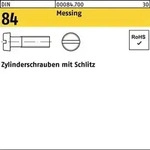 Zylinderschraube DIN 84/ISO 1207 Schlitz M4x 16 Messing 1000 St&uuml;ck