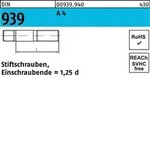 Stiftschraube DIN 939 M10x 25 A 4 Einschraubende=1,25d 25 St&uuml;ck