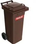 SULO M&uuml;llgro&szlig;beh&auml;lter 80l HDPE braun fahrbar,n.EN 840 - 1093360