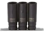 KS TOOLS 1/2" Sechskant-Kraft-Stecknuss-Satz lang 3tlg. - 515.0103