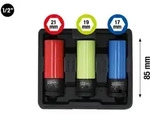 KS TOOLS 1/2" Alu-Felgen Kraft-Stecknuss-Satz robust 3tlg. - 515.1070
