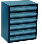 raaco Kleinteilemagazin B 357 x T 255 x H 435 mm Stahlblech 24 Schubladen - 137577