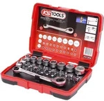 KS TOOLS 1/4" + 11 mm Durchgangs-Steckschl&uuml;ssel- und Bit-Satz 31tlg. - 918.3050