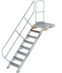 G&uuml;nzburger Steigtechnik Treppe mit Plattform 45&deg; Stufenbreite 600 mm 8 Stufen