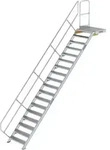 G&uuml;nzburger Steigtechnik Treppe mit Plattform 45&deg; Stufenbreite 800 mm 18 Stufen