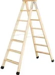 G&uuml;nzburger Steigtechnik Stufen-Stehleiter beidseitig begehbar Holz 2 x 7 Stufen -