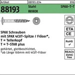 Tellerkopfschraube R 88193 Spitze/T-STAR 6x100/61-T30 Sta verz. WIROX 100St SPAX